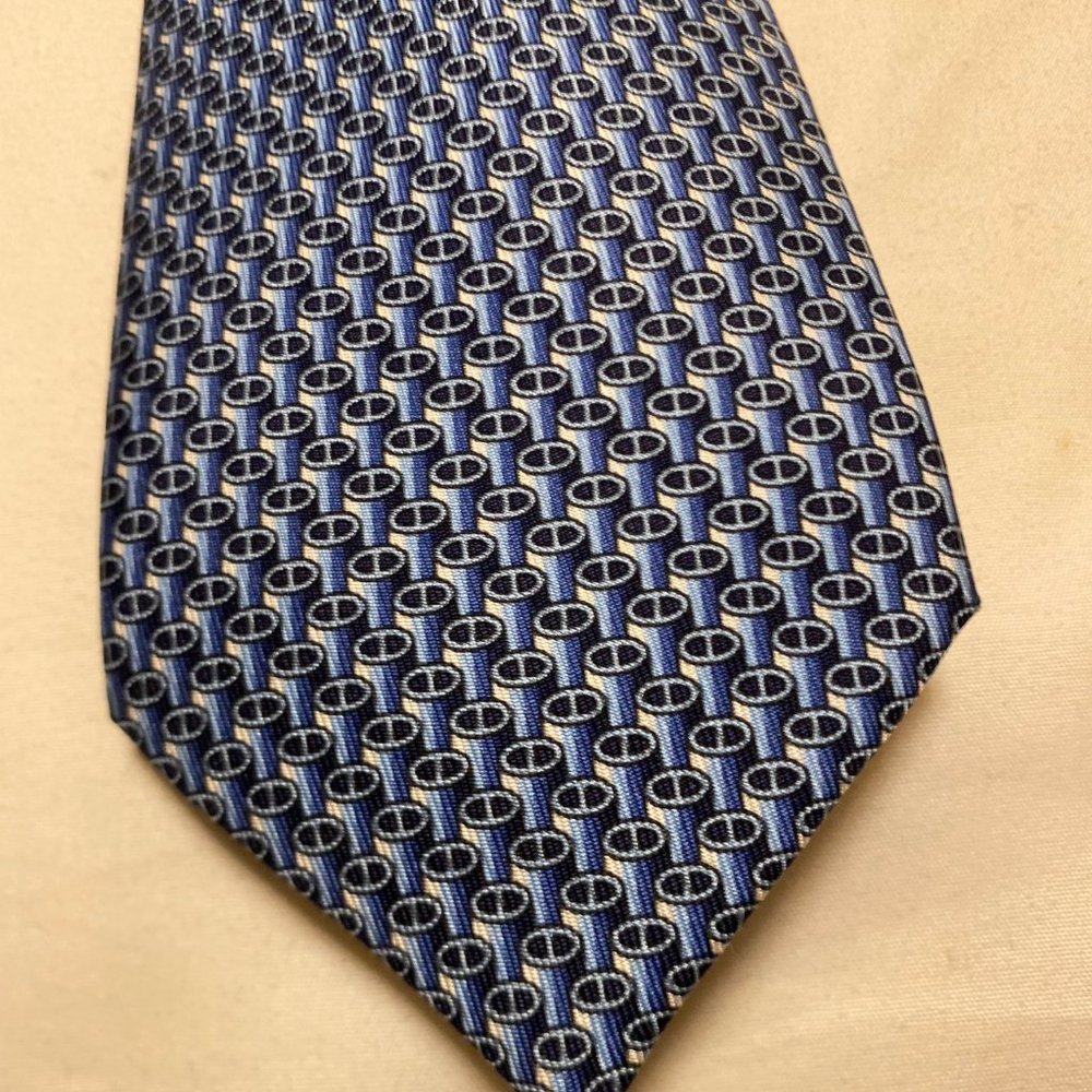 Hermes Blue Silk Tie